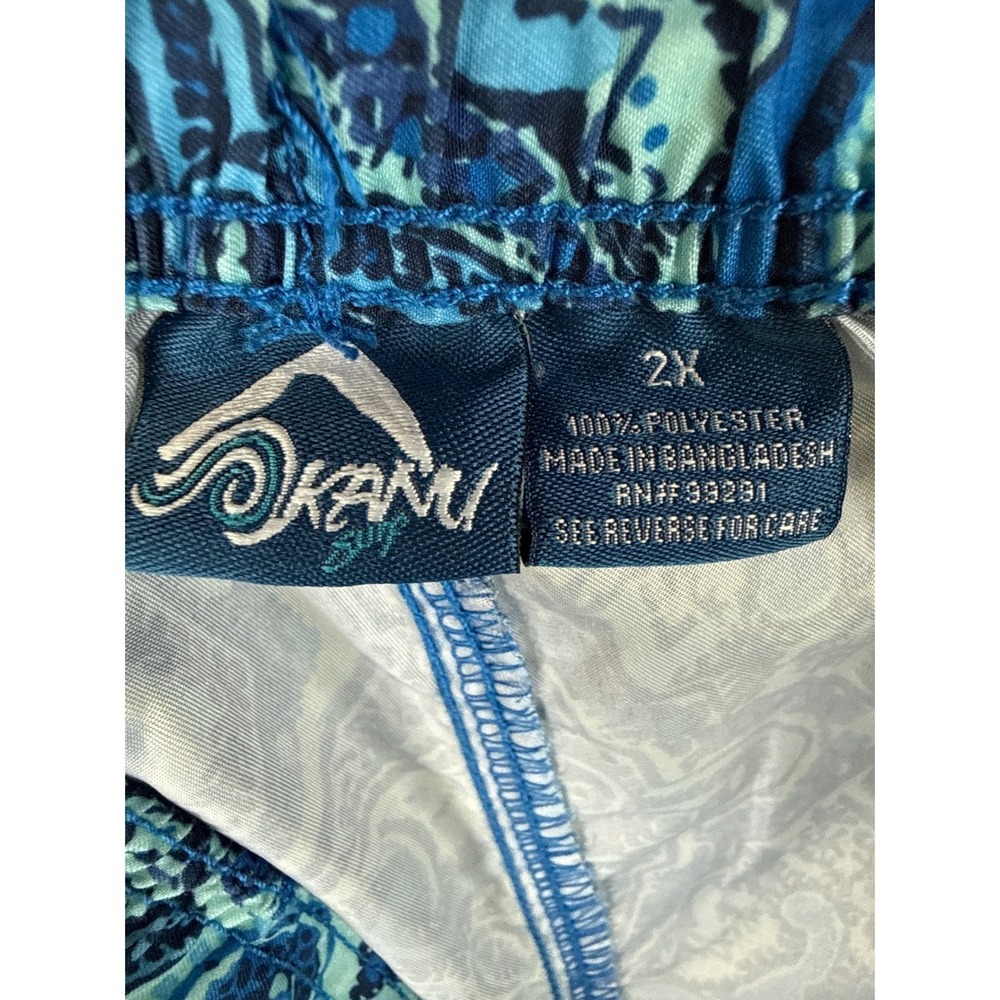 Kanu Surf Blue Paisley Mandala Board Shorts Swim Trunks Mens 2X Cargo Pocket 8" - Picture 3 of 10